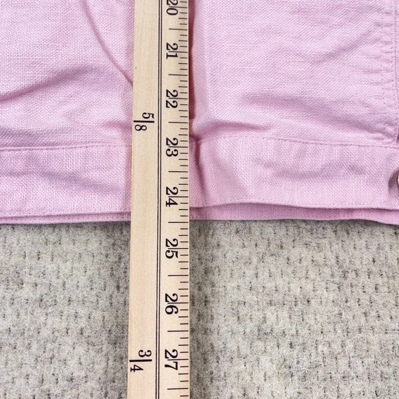 Vintage Quacker Factory Jacket Women Large Pink Embroidered Flower Linen Boho - Picture 14 of 16